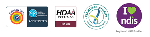 HDAA Certified Registered Charity NDIS Logos